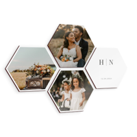 Wandpanelen met foto of naam - Hexagon - 4 stuks