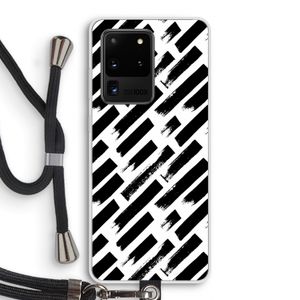 Zwarte vegen: Samsung Galaxy S20 Ultra Transparant Hoesje met koord