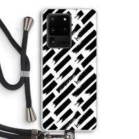Zwarte vegen: Samsung Galaxy S20 Ultra Transparant Hoesje met koord