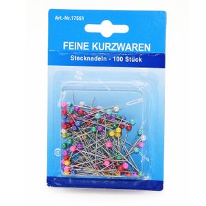 Kopspelden/steekspelden - 100x stuks - 35 mm - multi kleuren - hobby spelden   -