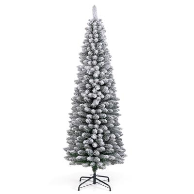 180 cm Kunstkerstboom Besneeuwde Kerstboom met 460 Takken Opvouwbare Metalen Standaard Slanke Vorm Seizoensdecoratie