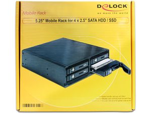 Delock 47220 5,25 mobiel rack voor 4 x 2,5 SATA HDD/SSD