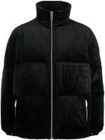 GCDS logo-embossed velvet padded jacket - Noir - thumbnail