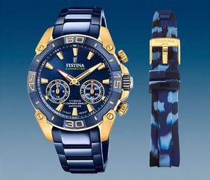 Horlogeband Festina F20547-1 Staal Blauw 22mm