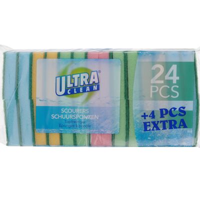 48x Schuursponsjes/schoonmaaksponsjes 8 cm 48x Schuursponsjes/schoonmaaksponsjes 8 cm