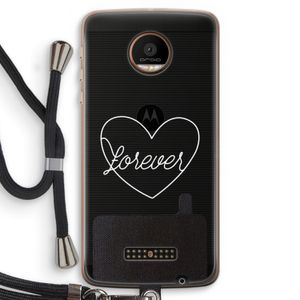 Forever heart pastel: Motorola Moto Z Force Transparant Hoesje met koord