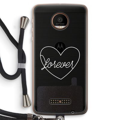 Forever heart pastel: Motorola Moto Z Force Transparant Hoesje met koord