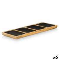Dienblad met Vakjes Gift Decor MALI-941 B MALI-941 B Zwart 46 x 3 x 17 cm (6 Stuks)