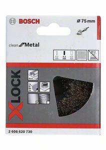 Bosch Accessories 2608620730 Komborstel X-LOCK Clean for Metal, 75 mm, 0,3 mm, gegolfde messing borstel 1 stuk(s)