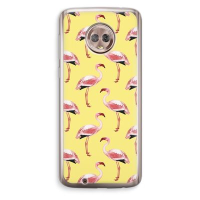 Flamingo's geel: Motorola Moto G6 Transparant Hoesje