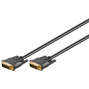 Goobay Dual Link DVI-I Kabel - 3m - Verguld - Zwart