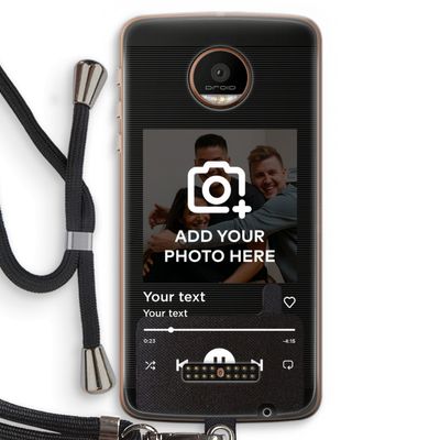 Music Player: Motorola Moto Z Force Transparant Hoesje met koord