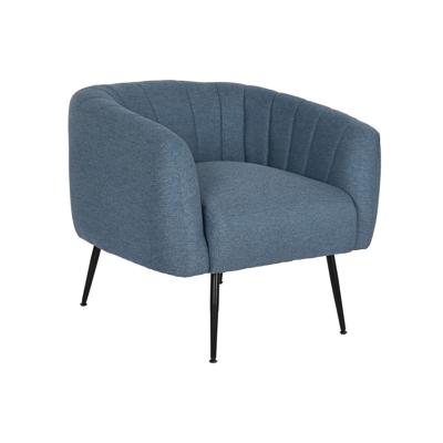 Leunstoel DKD Home Decor Blauw Zwart Gouden Schuim Hout Metaal 81 x 75 x 73 cm