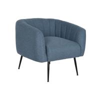 Leunstoel DKD Home Decor Blauw Zwart Gouden Schuim Hout Metaal 81 x 75 x 73 cm