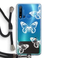 White butterfly: Huawei P20 Lite (2019) Transparant Hoesje met koord