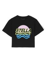 Stella McCartney Kids t-shirt crop à logo imprimé - Noir