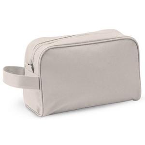 Toilettas/make-up tas met handvat - beige - 21 x 14 x 10 cm - kind/volwassenen - Reis