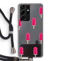 Waterijsje: Samsung Galaxy S21 Ultra Transparant Hoesje met koord