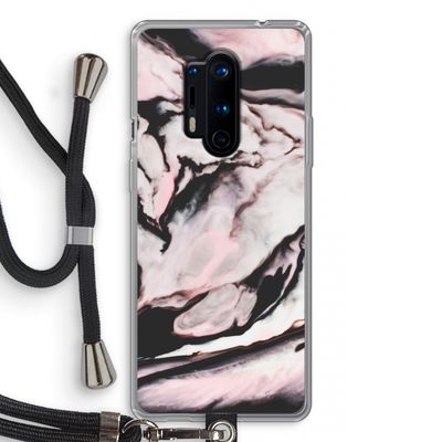 Roze stroom: OnePlus 8 Pro Transparant Hoesje met koord