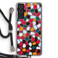 Colored Giraffe: Samsung Galaxy S21 FE Transparant Hoesje met koord