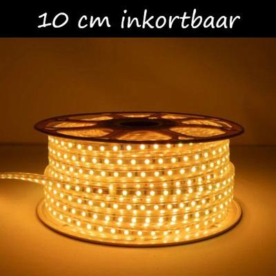 LED Strip 230 Volt - Inkortbaar per 10 cm - Oranje - Dimbaar - IP65