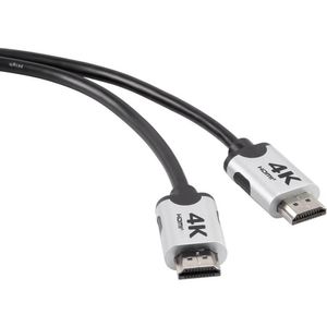 SpeaKa Professional SP-6344136 HDMI-kabel HDMI Aansluitkabel HDMI-A-stekker 2.00 m Zwart 4K UHD, Audio Return Channel (ARC), Vergulde steekcontacten