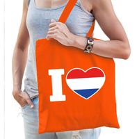 Oranje I love Holland katoenen tas voor dames   -