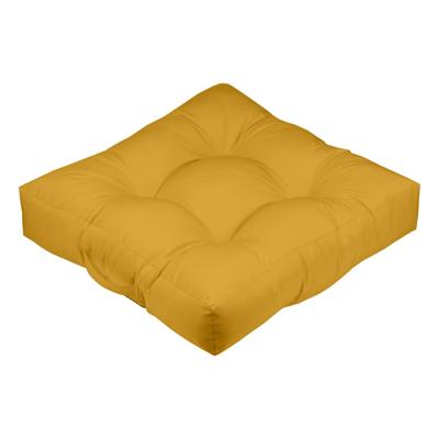 Stof Textile Vloerkussen XXL - okergeel - polyester - 60 x 60 x 12 cm - vierkant - Extra dik en gr
