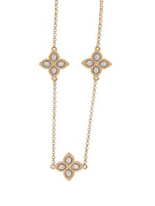 Roberto Coin bracelet Princess Flower en or rose 18ct pavé de diamants