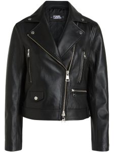 Karl Lagerfeld veste de moto à motif Ikonik Karl - Noir