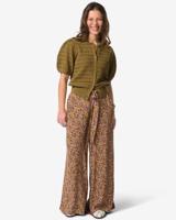 HEMA Damesbroek Remmy wide fit bloemen groen (groen)