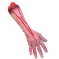 Halloween/horror nep afgehakte lichaamsdelen - bebloede arm - 30 x 10 cm - decoraties   -