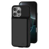 Lunso iPhone 16 Pro case - Powerbank hoesje 7000 mAh - Zwart