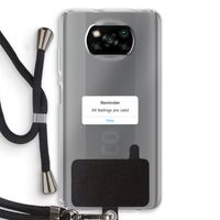 Reminder: Xiaomi Poco X3 NFC Transparant Hoesje met koord