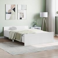 Bedframe met hoofd- en voeteneinde wit 120x200 cm
