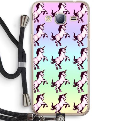 Musketon Unicorn: Samsung Galaxy J3 (2016) Transparant Hoesje met koord
