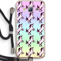 Musketon Unicorn: Samsung Galaxy J3 (2016) Transparant Hoesje met koord