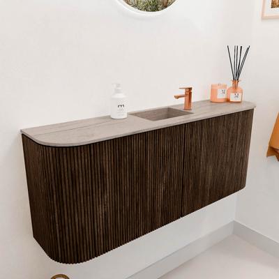 Toiletmeubel Mondiaz Joya Dlux | 103.2 cm | Meubelkleur Walnut | Faye wastafel Saba Wasbak Midden | 1 kraangat