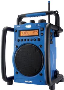 Sangean U-3 Bouwradio VHF (FM), Middengolf AUX Spatwaterbestendig, Stofdicht, Stofvast, Zaklamp Blauw