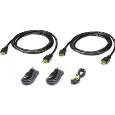 Aten 2L-7D02UHX5 toetsenbord-video-muis (kvm) kabel 1,8 m Zwart