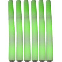 6x Partystaven met groen LED licht 48 cm