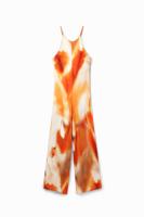 Abstracte jumpsuit halternek - ORANGE - L