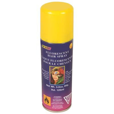 Haarverf/haarspray - neon geel - spuitbus - 125 ml - Carnaval - waterbasis