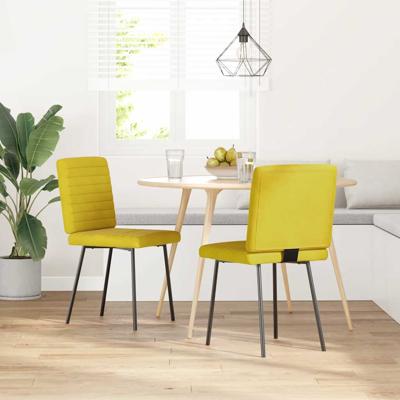 Eetkamerstoelen 2 st fluweel geel