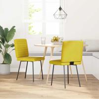 Eetkamerstoelen 2 st fluweel geel