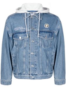 AAPE BY *A BATHING APE® veste en jean à patch logo - Bleu