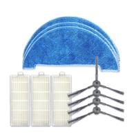 XI295 2 paar K614 zijborstels + 3 stuks K636 Rags + 3 stuks I207 filters voor ILIFE A4