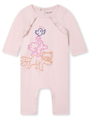 Kenzo Kids grenouillère volantée à imprimé graphique - Rose