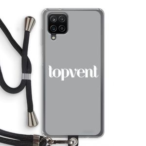 Topvent Grijs Wit: Samsung Galaxy A12 Transparant Hoesje met koord