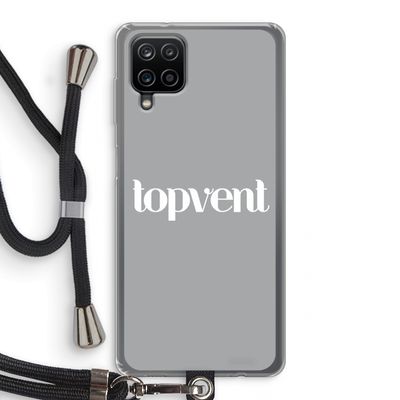 Topvent Grijs Wit: Samsung Galaxy A12 Transparant Hoesje met koord